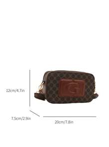 Mini Retro Fashion Letter Crossbody Tas, Geschikt voor Feesten, Uitjes, Winkelen, Dagelijks Gebruik, Kan Munten, Telefoon Vasthouden, Werkt Ook Als Werktas Voor Vrouwen, Professionals En Studenten
