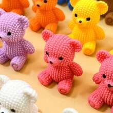20pcs Resin Craft Cartoon 3D DIY Accessories Solid Color Mini Bears, 3D Solid Color Car Decoration Bear Figurine Animal Model