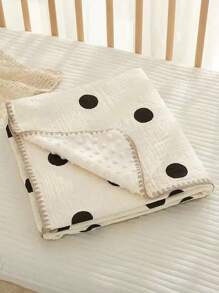 1 件超柔软舒适婴幼儿圆点毛绒毯，适合学龄前儿童午睡