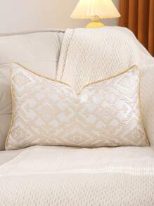 Gold Decorative Throw Pillow Cover, Jacquard Golden Geometric Pattern For Living Room Decor,Fall Decor,Autumn Decor,Room Decor - Gold - View 5