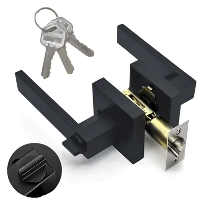 Vmingo Cerradura Manija Chapa Puerta Recamara Cuarto Principal Baño LlaveBloqueo Interior Exterior Palanca Abatible Dormitorio Hogar