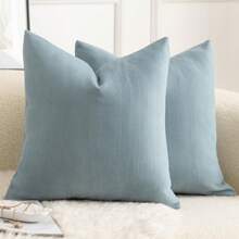1pc Chenille Pillow Cover, Elegant Design, Soft Luxurious Decorative Cushion Cover For Sofa, Bedroom, Living Room - Light Blue - View 1