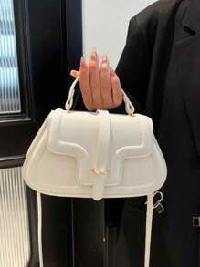 Bolso de estilo universitario, estilo minimalista, para llevar a mano o al hombro, versátil y portátil, útil y llamativo, con bloqueo de color y de estilo universitario