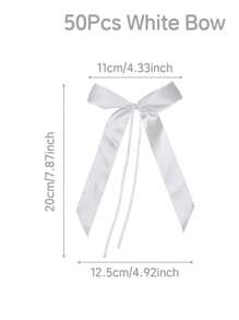 50pcs White Satin Ribbon Bows Knot Craft Bows,Perfect For Gift Wrapping,Wedding Decor,Candy Bags,Snack Bags, Gift Bags,DIY Crafts,Ideal For Rustic Weddings, Bridal Showers,Babyshower,Birthday Parties, Party Baking Decor