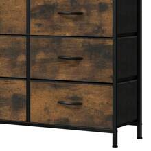 Kommode mit 9 Schubladen,Schrank,Stoffschubladen mit Griffen,Kommodenschrank mit Stabiler Stahlrahmen