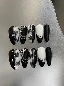 1PC/50CM Nail Art Metal Beads Chain Silver Golden Color Nail Decoration