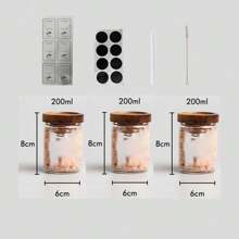 Barattolo di vetro rotondo con coperchio in legno di palo rosa, barattolo per conservare spezie/cumino da cucina