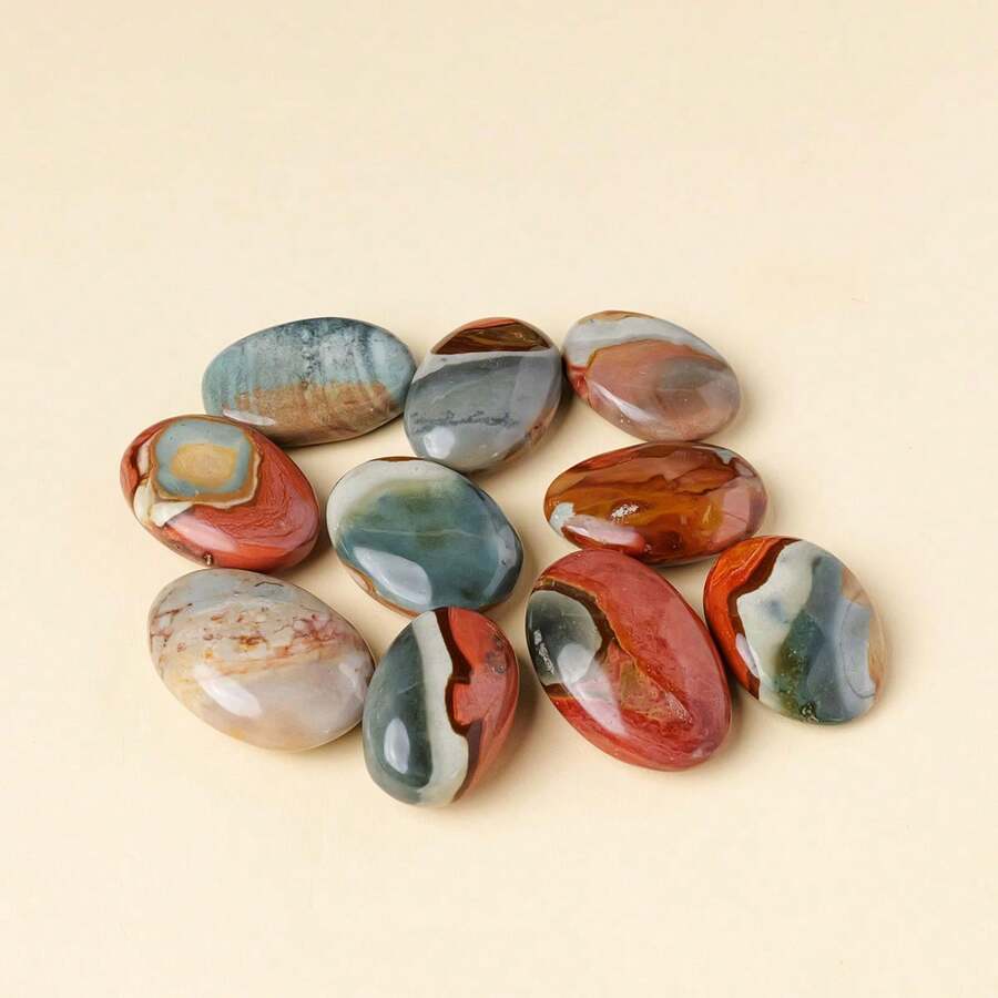 1PC Natural Ocean Jasper Crystal Palm Stone For Mind Divination Healing Finger Massage Energy Feng Shui Yoga Home Decor - Play With Ocean Jasper - View 1