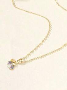1 pieza Collar de mujer de plata de ley 925 con cuentas de circonita brillante, un regalo de aniversario precioso para la novia