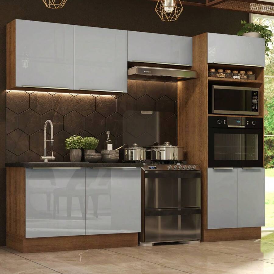 MADESA Baker's Racks - Brown and Grey - View 1