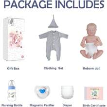 WOOROY Realistic Reborn Baby Dolls - 18 Inch Full Vinyl Body Lifelike Reborn Boy Doll Poseable Anatomically Correct Newborn Sleeping Baby Dolls Gift Toys For Kids Age 3+ - mặc định - Xem 6