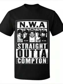 Playeras Camiseta Rap Hip Hop Straight Outta Compton Nwa - Negro - Ver 1