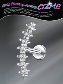 CIZME 1 件套堆叠软骨穿孔耳环套装，金银方晶锆石软骨耳环，唇环，耳钉穿孔首饰，适用于软骨/耳屏/耳轮/海螺，不锈钢耳轮耳屏软骨耳环，女士 - 耳環 - 查看 21