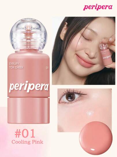 Peripera Blush liquido per guance "Syrupy Tok Cheek" di bellezza coreana, blush in crema per il trucco, finitura naturalmente luminosa, texture liscia, finitura dal aspetto naturale, per il trucco quotidiano, trucco coreano