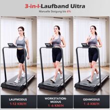Tapis de course de marche 120 kg vélo d'exercice électrique pour la maison avec inclinaison, tapis de course électrique pliable jusqu'à 12 km/h, télécommande et contrôle par application, vélo d'exercice pliable tapis de course pliable à la maison jogging entraînement à domicile - Noir - Voir 5