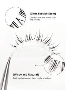 5 Pairs Asiteo Thin Transparent Cartoon Style False Eyelashes, Spiky Anime False Lashes, Natural Look, Reusable, Suitable For Daily Wear, Beginner Friendly - 尖尾漫畫款 - 查看 4