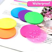 6 Pads Transparent Sticky Notes Colorful, Cute Round Clear Sticky Tabs, Translucent Book Markers Page Flags Stickers, Bible Journaling Accessories Aesthetic Office School Study Supplies Back To School