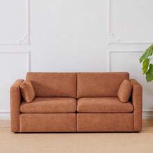 Small Modular Sectional Fabric Sofa Set, Extra Comfty Loveseat Cloud Couch, Modular Sectional Couch For Living Room, 78 Inch Width,2 Seat Modular Sofa, Terracotta - Đất nung - Xem 1
