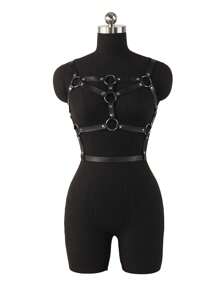 Fashionable Gothic Style Chest Harness For Women - Black - View 4