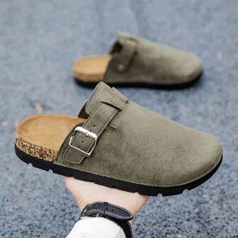 男士休闲拖鞋，时尚舒适男士凉鞋 - 柔软、轻便、双扣、平底拖鞋、透气设计，适合夏季海滩度假和日常穿着