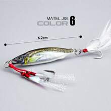 Leurre de pêche en plaque de fer petit et imprimé en 3D pour les eaux douces et salées avec un lancer à longue portée, convenant à la perche, au barramundi, au poisson-chat et au gros œil - Multicolore - Voir 6