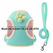 1 szt. Zestaw smyczy i szelek dla psa, wzór bloków kolorów dopaminy, oddychający pas piersiowy dla małych psów, odpowiedni dla małych ras