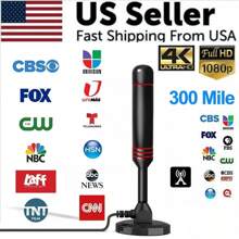 5600 Miles Digital TV Antenna Indoor HDTV Amplified Signal Booster 4K HD 1080P - Black - View 1