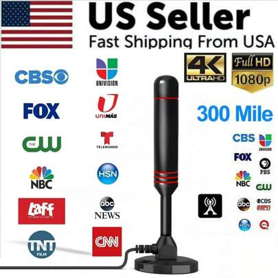 5600 Miles Digital TV Antenna Indoor HDTV Amplified Signal Booster 4K HD 1080P