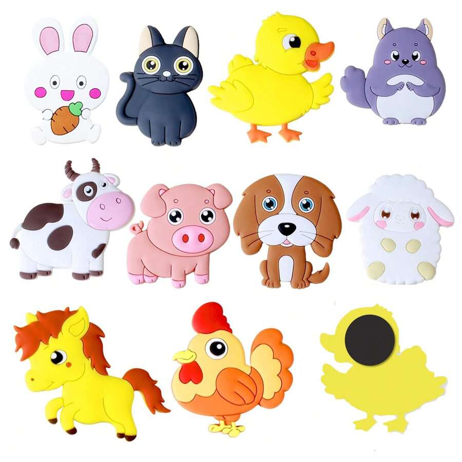 10/12/16pcs Refrigerator Magnets, Room Decor Stickers. Rubber Soft Magnetic Fridge Magnets, Material: PVC Soft Rubber, Size: Approx. 4.5-5CM, Features: 3D Stereoscopic, Long-Lasting, Non-Fading, Applicable For Posting Notes, Memos, Photos, Decorating Refrigerators, Early Education Stickers, Etc. - Multicolor - View 1