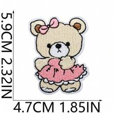 1片/20片装刺绣布贴 – 浪漫粉色花束、心形蛋糕、蝴蝶结和靴子图案，可熨烫/缝制，适用于圣诞节和新年节日服装、包包、帽子、牛仔裤和T恤的装饰，涤纶材质，DIY时尚布贴 | 爱心主题装饰 | 精致刺绣