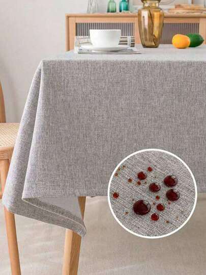 1 szt. Wodoodporny, olejoodporny, plamoodporny obrus lniany, japoński minimalistyczny kwadratowy wzór, odpowiedni do kuchni, jadalni, salonu, gabinetu lub dowolnego wystroju domu, odpowiedni do codziennego użytku i dekoracji świątecznych/imprezowych