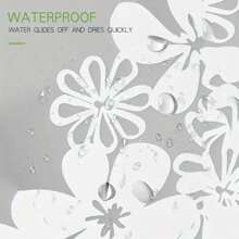 [1 件防水浴帘] 1 件雪花和蝴蝶浴帘 - 厚实、防水 PEVA，配有不锈钢索环和附赠挂钩，易于清洁，适合所有季节家居浴室装饰秋季装饰浴室配件返校 - 白色 - 查看 8