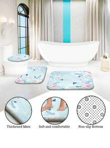 1 szt./4 szt. Kwiatowy wzór roślinny i liściasty wielofunkcyjny zestaw dekoracji łazienkowych, zawiera wodoodporną zasłonę prysznicową z 12 haczykami, matę antypoślizgową, matę podłogową w kształcie litery U, okrągłą pokrywę deski sedesowej, odpowiednią do całej łazienki Kwiaty na Dzień Matki, spersonalizowane prezenty dla mamy, prezenty na ostatnią chwilę, pomysły na Dzień Matki, prezenty na Dzień Matki, ręcznie robione kartki dla mamy, najlepsze prezenty na Dzień Matki poniżej 50 USD