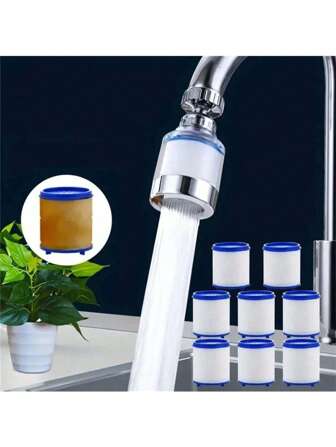 1pc Faucet Water Filter, Twist-On Faucet Mount Water Purifier, Filters Chlorine, Fluoride, Heavy Metals & Hard Water For Kitchen, Bathroom