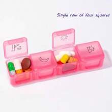 1 pieza Organizador portátil de pastillas diarias con 21/28 compartimentos y tapa, multicolor