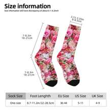 Prachtige bosprint roze en rode rozen romantische bloemen prachtige vintage botanische mooie vlinders en bloemen poster sok voor mannen hiphop harajuku vrolijk naadloos patroon bedrukte jongens crew sok nieuwigheid cadeau