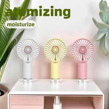 1个全新USB手持风扇，可充电便携式喷雾风扇，迷你桌面风扇，纳米雾化加湿器，礼品装，带水箱的手持便携风扇，USB供电迷你风扇，静音设计，适合学生，大尺寸 - 彩色 - 查看 5