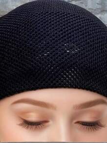 Sleek Design, Breathable Mesh Black Undercap For Women - Elastic, Lightweight & Portable | Fashionable Polyester Hair Cap