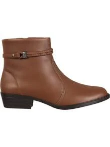 GiGiL Women's Ankle Boots Metal Strap Low Heel Round Toe Casual Classic Elegant Comfortable Fashion - Lạc đà - Xem 4