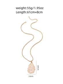 1 件手工制作的天然玫瑰石英泪珠吊坠项链，独特优雅的设计，送给朋友的高品质礼物，适合正式场合和日常佩戴