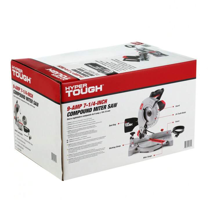 Hyper Tough 9 Amp 7-1/4 Inch Compound Miter Saw, New