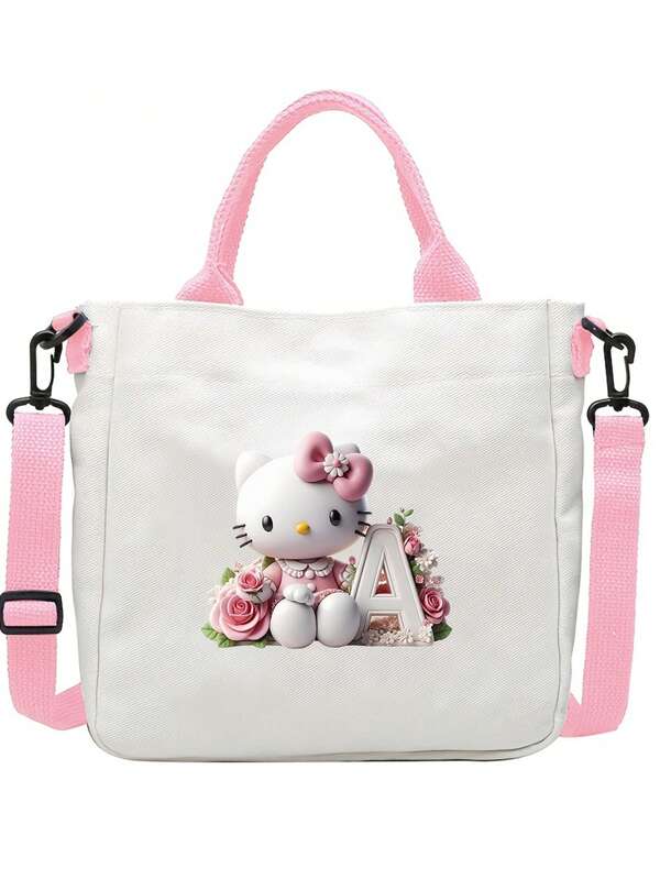 Sanrio 1pc Sanrio Cute Cartoon Strap Crossbody Bag, Women Fashion Large Capacity Shoulder Bag, Convenient For Daily Commute, Work, Shopping Beach Bag,Toiletry Bag Back To School