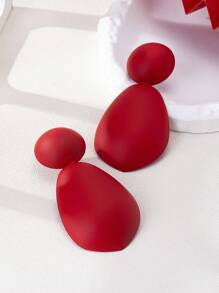Set de 2 pares de aretes con forma de lágrima con estilo exagerado de pintura roja que gotea, al estilo europeo y americano, adecuado para celebraciones y fiestas de las mujeres