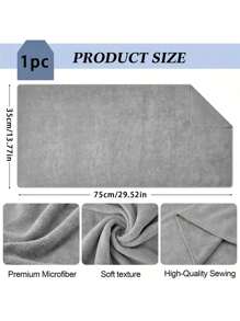 1pc Light Grey Microfiber Gym Towels - Bleach-Proof, Quick Dry, Soft & Absorbent For Salon, Spa, Pool, Home & Hair Care - Lightweight For Gym, Hotel & Travel