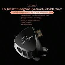 全新原装 KZ Saga- HiFi 立体声低音有线耳机 IEM 动圈驱动器高品质 3.5 毫米 AUX 入耳式发烧级耳机现场舞台直播音乐耳机适用于笔记本电脑台式电脑手机 - 黑色 - 查看 2