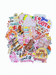 1 Set Of 16/18/30pcs Inspirational Quotes English Letters Embroidered Patches Cute Cartoon Clothing Decorative Cloth Stickers DIY Iron On Patches Sew Ornament Badge Applique Suitable For Backpacks, Jeans, Jackets, T-Shirts, Dresses, Etc - Multicolor - View 12