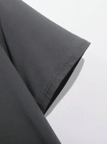 2pcs/Set Men Letter Print T-Shirt And Drawstring Waist Shorts Set