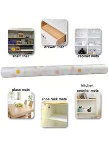 1 卷雏菊图案橱柜衬垫、不粘抽屉衬垫、防滑冰箱衬垫、EVA 防水冰箱垫、橱柜垫、简易餐垫