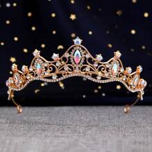 Bride Crown Stylish All-Match Rhinestone Crown, Minimalist High-End Dress Accessory, Photoshoot/Wedding Gown Hair Decor