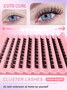 100 szt. C Curl pojedyncze rzęsy klastrowe 8-16 mm segmentowane pojedyncze sztuczne rzęsy DIY kolce pojedyncze przedłużanie rzęs